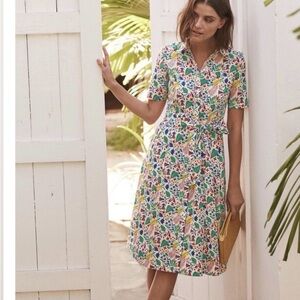 Boden Colorful Floral Midi Dress